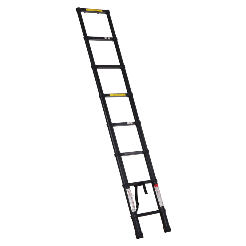 تحميل الصورة إلى عارض المعرض، An image of a 2.6m Aluminum Extension Folding Compact Portable Anti-Slip Collapsible Ladders for Roof Top Tent