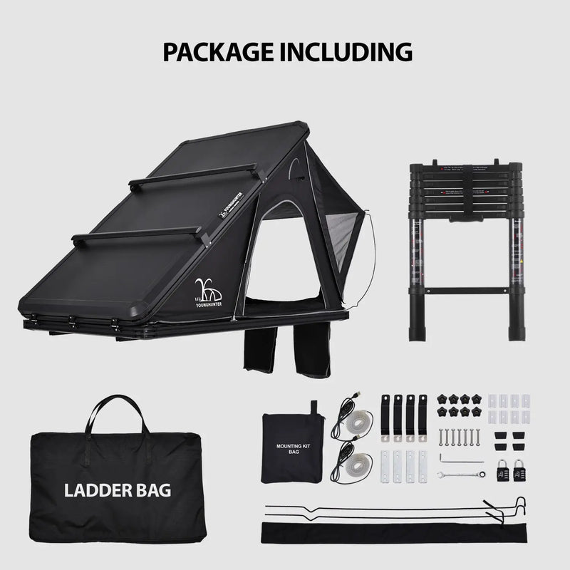 تحميل الصورة إلى عارض المعرض، An image of a   4x4 Camping car truck pop up triangle hardshell rooftop tent