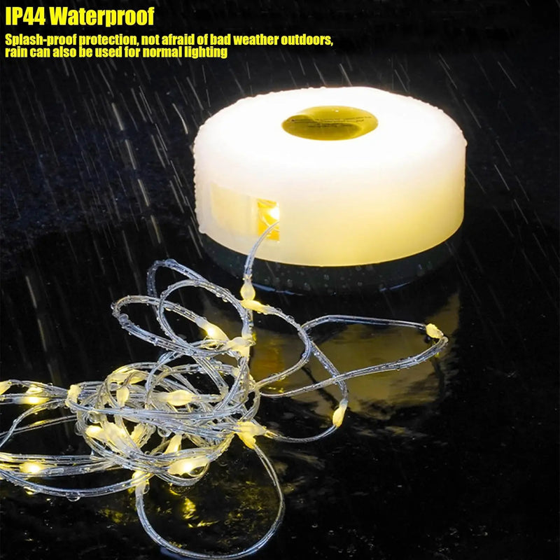 Laden Sie das Bild in Galerie -Viewer, An image of a   5 Lighting Modes Durable Portable Outdoor Hiking String Lights Waterproof Camping Lantern Lights