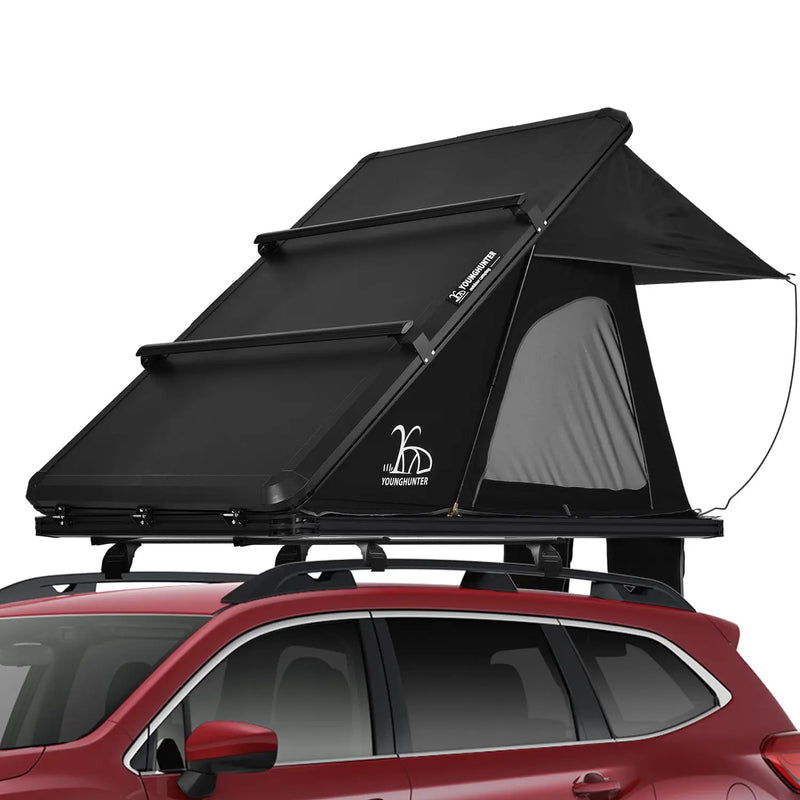 Load image into Gallery viewer, An image of a   Aluminium Triangle Hard Shell Rooftop Tent with Extra Large Rainfly