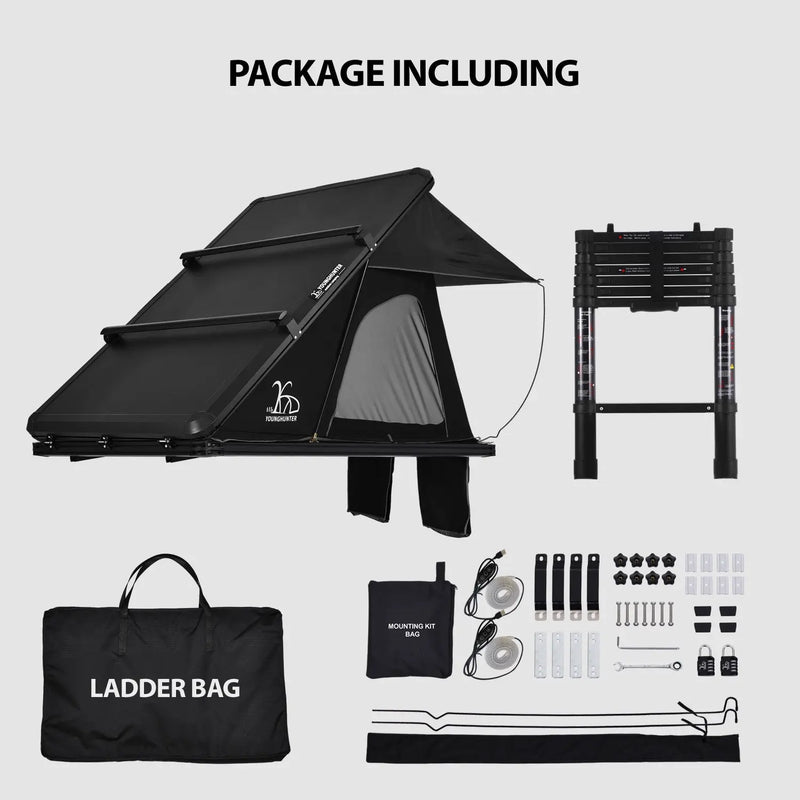 Load image into Gallery viewer, An image of a   Aluminium Triangle Hard Shell Rooftop Tent with Extra Large Rainfly