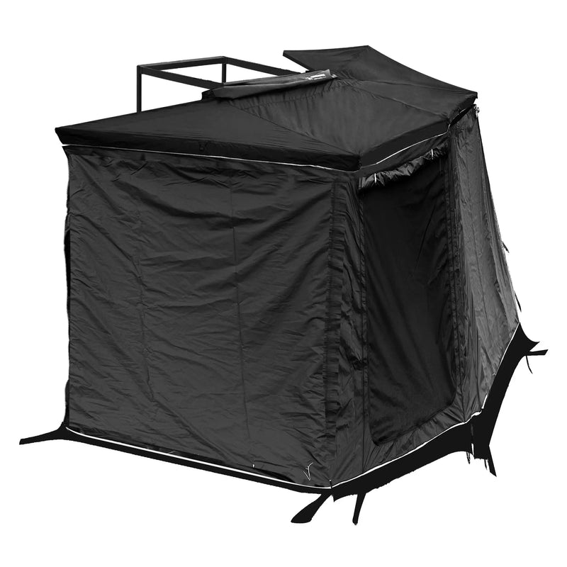 Load image into Gallery viewer, An image of a 200x200cm-Black Camping Car SUV Roof Tent Free Standing 360 Degree Foxwing Awning Annex Room With Sidewall Cover