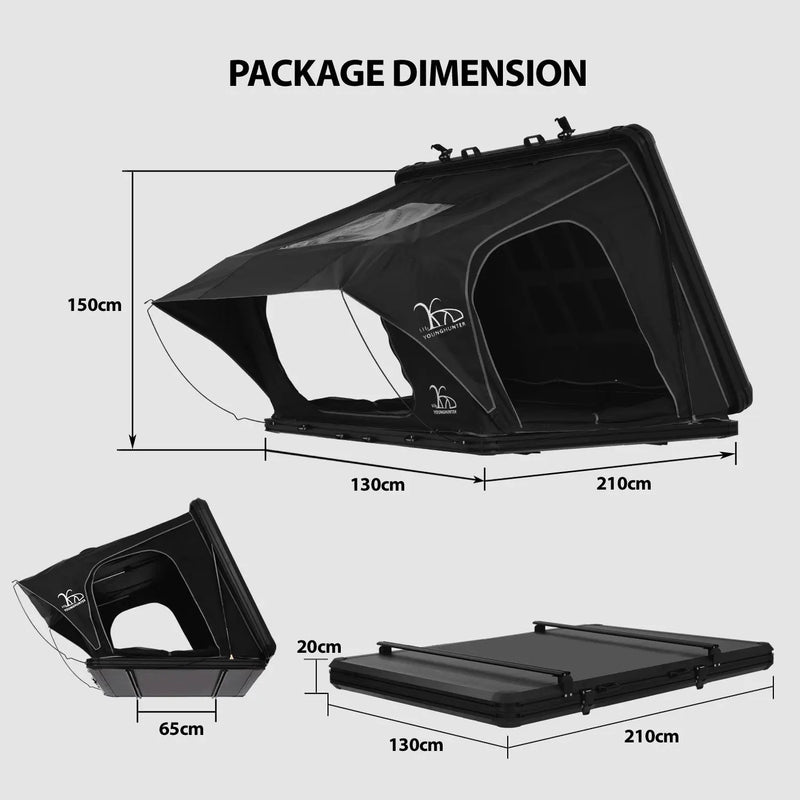 تحميل الصورة إلى عارض المعرض، An image of a   Car Rooftop Camper Overland 4WD SUV Aluminum Rollover Hard Shell Roof Top Tent