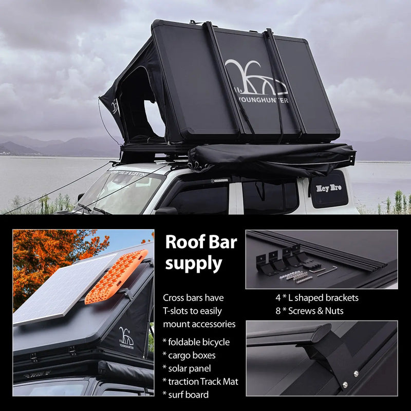 تحميل الصورة إلى عارض المعرض، An image of a   Car Rooftop Camper Overland 4WD SUV Aluminum Rollover Hard Shell Roof Top Tent