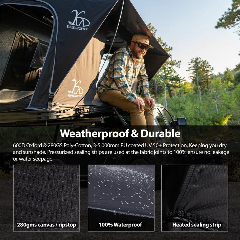 تحميل الصورة إلى عارض المعرض، An image of a   Car Rooftop Camper Overland 4WD SUV Aluminum Rollover Hard Shell Roof Top Tent