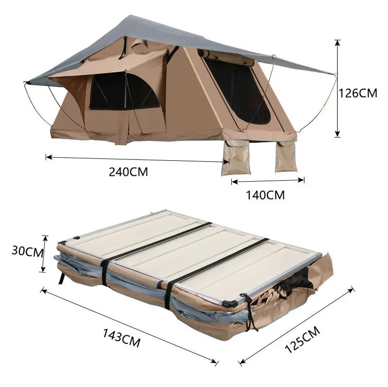 تحميل الصورة إلى عارض المعرض، An image of a   Outdoor SUV Soft Shell House Shaped Custom Camping Car Roof Tent