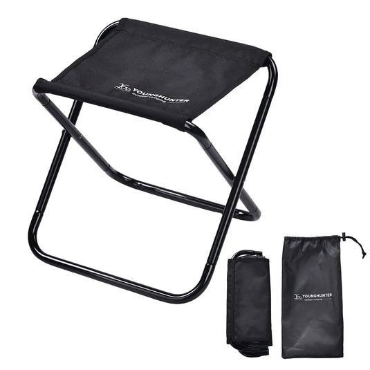 An image of a   Portable Travel Camping Fishing Backpack Foot Seat Aluminum frame Mini Folding Stool