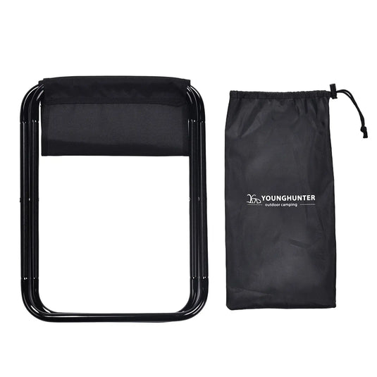 An image of a   Portable Travel Camping Fishing Backpack Foot Seat Aluminum frame Mini Folding Stool
