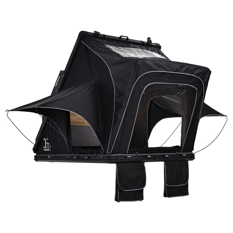Load image into Gallery viewer, An image of a   Upgraded Camping SUV Triangle Aluminum Hard Shell Roof Top Tent with rainfly