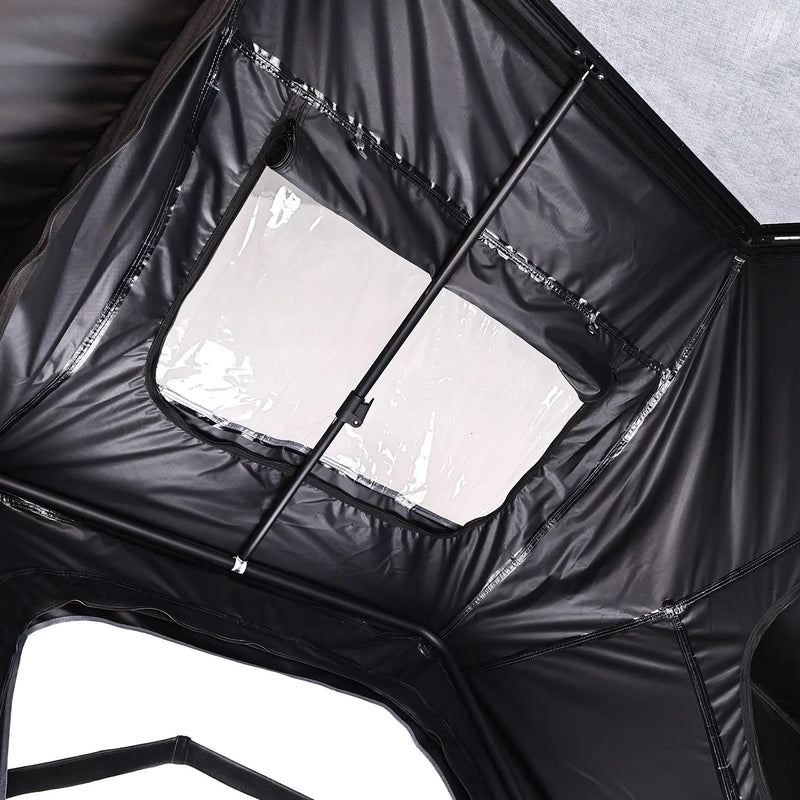 Load image into Gallery viewer, An image of a   Upgraded Camping SUV Triangle Aluminum Hard Shell Roof Top Tent with rainfly