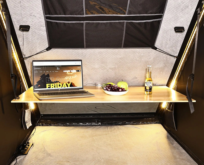Load image into Gallery viewer, An image of a   Upgraded Camping SUV Triangle Aluminum Hard Shell Roof Top Tent with rainfly