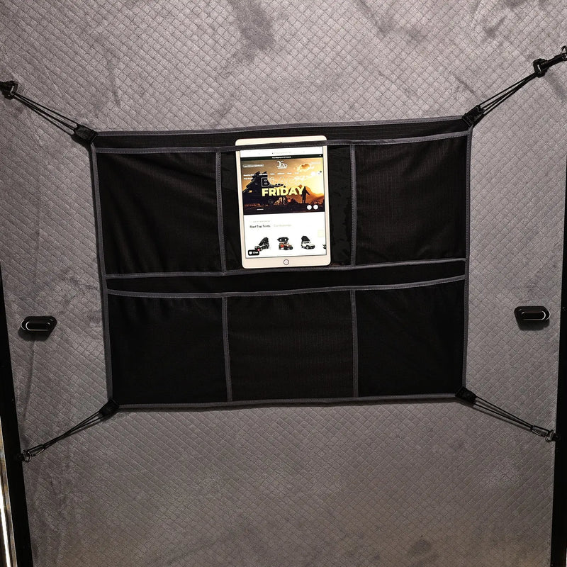 Load image into Gallery viewer, An image of a   Upgraded Camping SUV Triangle Aluminum Hard Shell Roof Top Tent with rainfly