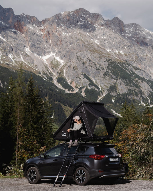 Car camping tent with built-in mattress