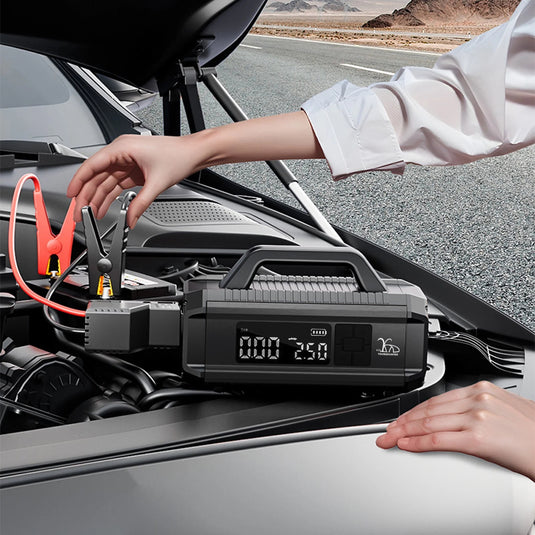 10 in 1 Multi Function Digital Car Emergency Battery Jump Starter With 10000 mAh Electric Tyre Air Inflator Pump For Cars