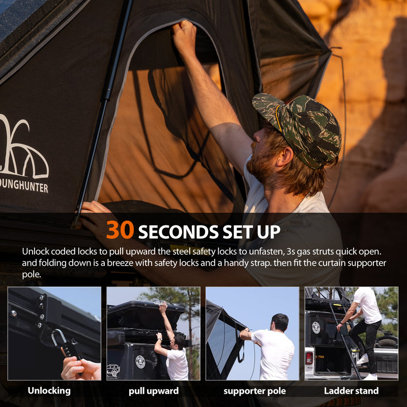 Load image into Gallery viewer, 4x4 Camping car truck pop up triangle hardshell rooftop tent
