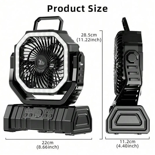 An image of a   20000mAh LED Lantern Rechargeable Camping Fan with Remote control