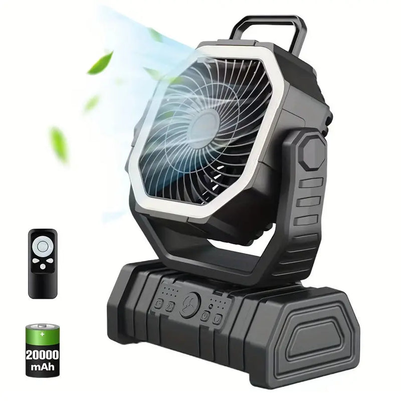 Load image into Gallery viewer, An image of a   20000mAh LED Lantern Rechargeable Camping Fan with Remote control
