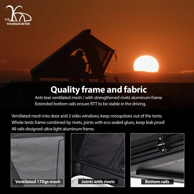 Load image into Gallery viewer, An image of a   4x4 Camping car truck pop up triangle hardshell rooftop tent
