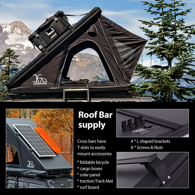 Load image into Gallery viewer, An image of a   4x4 Camping car truck pop up triangle hardshell rooftop tent
