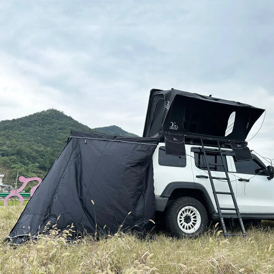 An image of a   Camping Car SUV Roof Tent Free Standing 360 Degree Foxwing Awning Annex Room With Sidewall Cover