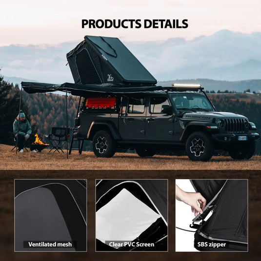 An image of a   Camping SUV Rooftop Aluminum Hard Shell Car Roof Tent