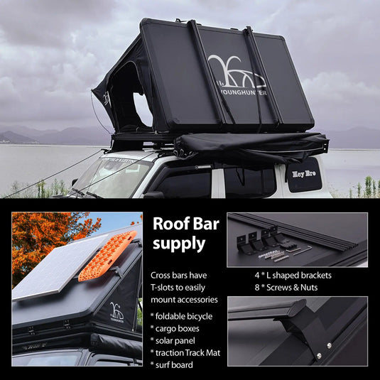 An image of a   Car Rooftop Camper Overland 4WD SUV Aluminum Rollover Hard Shell Roof Top Tent