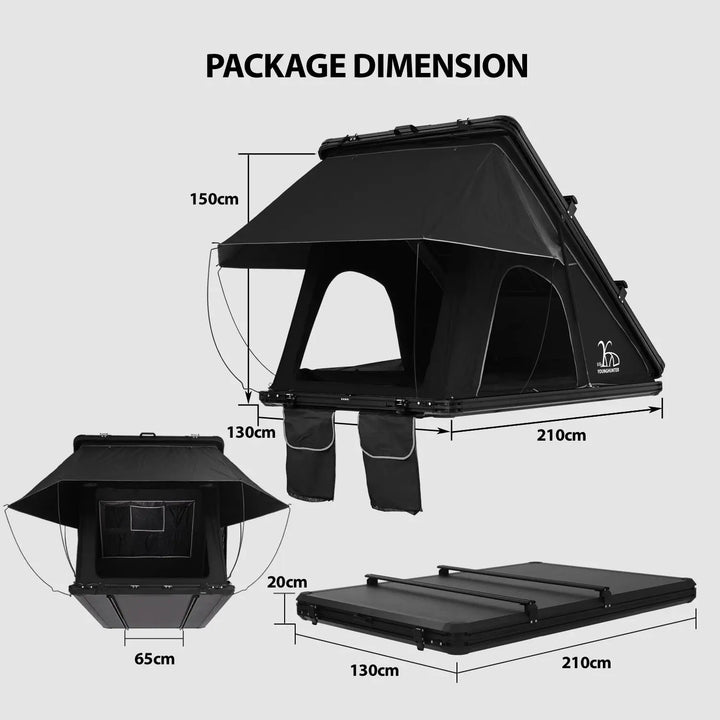 RTT Triangular Aluminum Hard Shell Car Camping SUV Rooftop Tent ...