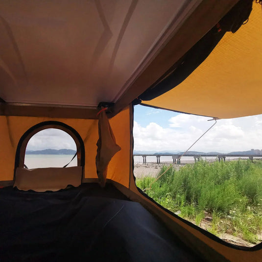 An image of a   Straight Hard Cover Pop up Camping SUV Truck Rooftop Tents