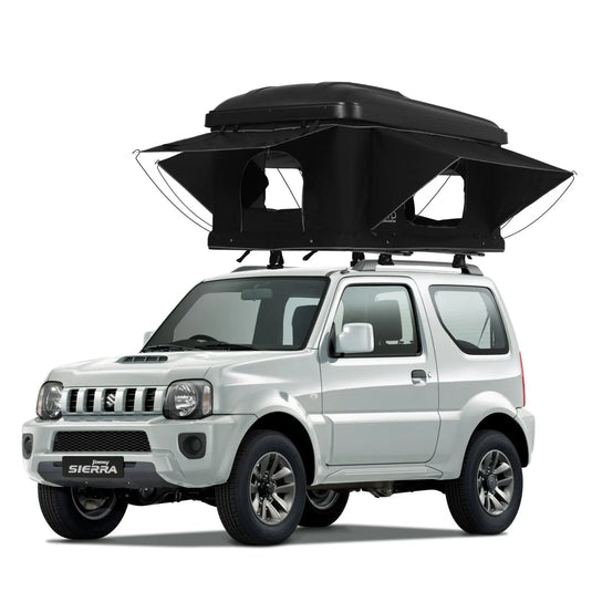 An image of a   Truck top sleeping box pop up hardshell dual expandable car rooftop tent