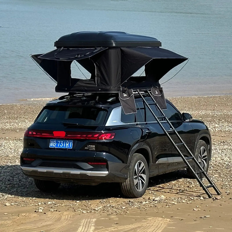 Laden Sie das Bild in Galerie -Viewer, An image of a   Truck top sleeping box pop up hardshell dual expandable car rooftop tent
