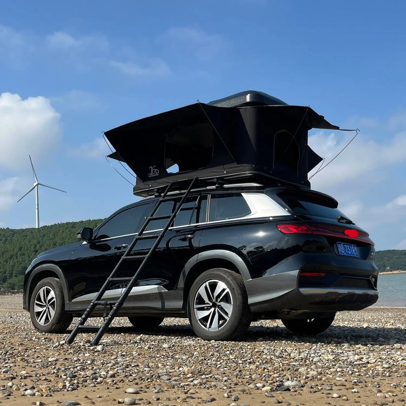 Laden Sie das Bild in Galerie -Viewer, An image of a   Truck top sleeping box pop up hardshell dual expandable car rooftop tent
