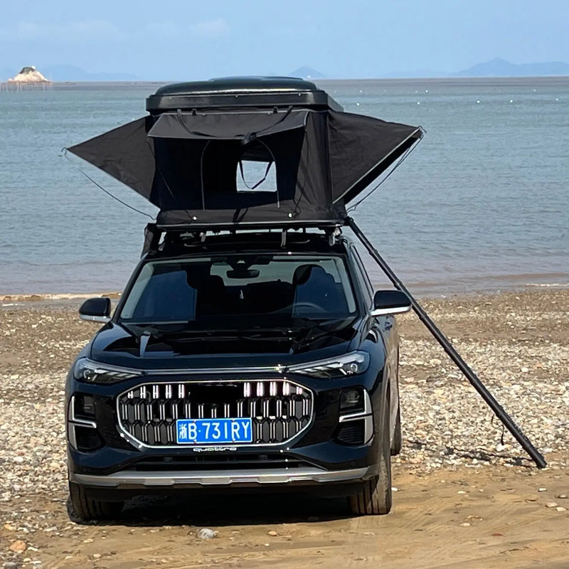 Laden Sie das Bild in Galerie -Viewer, An image of a   Truck top sleeping box pop up hardshell dual expandable car rooftop tent
