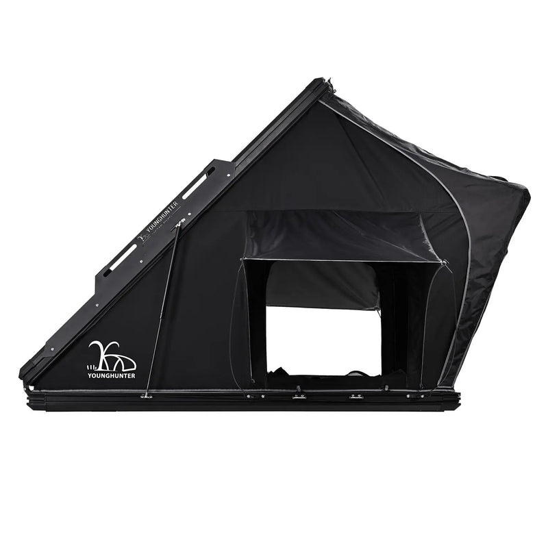 Load image into Gallery viewer, An image of a   Upgraded Camping SUV Triangle Aluminum Hard Shell Roof Top Tent with rainfly
