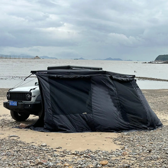 An image of a   Younghunter 180 Degree Overland SUV Tent Canopy Sunshade Car Side Awning Annex Room