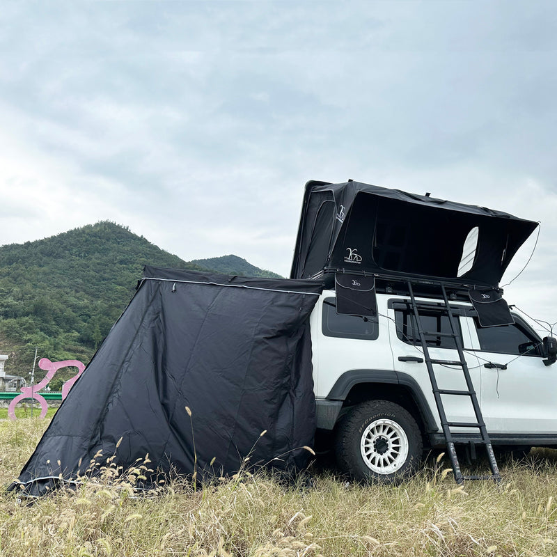 Chargez l&#39;image dans la visionneuse de la galerie, Camping Car SUV Roof Tent Free Standing 360 Degree Foxwing Awning Annex Room With Sidewall Cover
