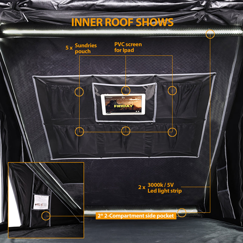 Chargez l&#39;image dans la visionneuse de la galerie, Car Rooftop Camper Overland 4WD SUV Aluminum Rollover Hard Shell Roof Top Tent
