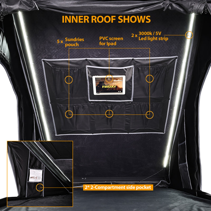 Load image into Gallery viewer, 4x4 Camping car truck pop up triangle hardshell rooftop tent
