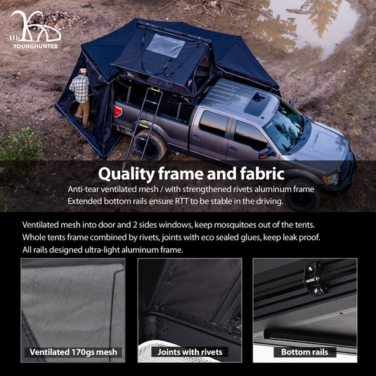 Car Rooftop Camper Overland 4WD SUV Aluminum Rollover Hard Shell Roof Top Tent