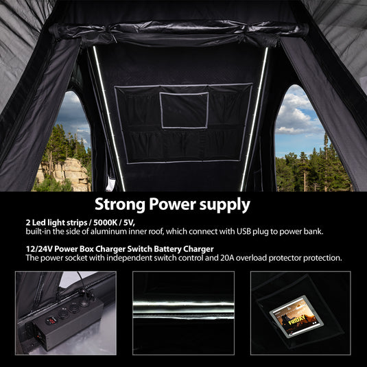 Car Rooftop Camper Overland 4WD SUV Aluminum Rollover Hard Shell Roof Top Tent