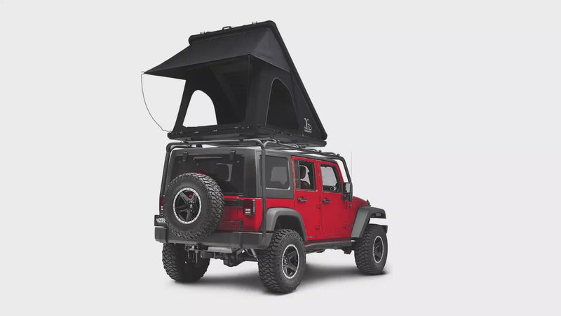 Load and play video in Gallery viewer, Aluminium Triangle Hard Shell Rooftop Tent with Extra Large Rainfly
