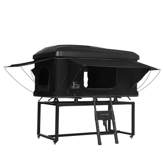 An image of a 210x130x110cm-Black  Truck top sleeping box pop up hardshell dual expandable car rooftop tent